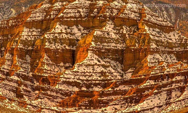 Fresh snow provides icing on this gingerbread landscape in Southern Utah