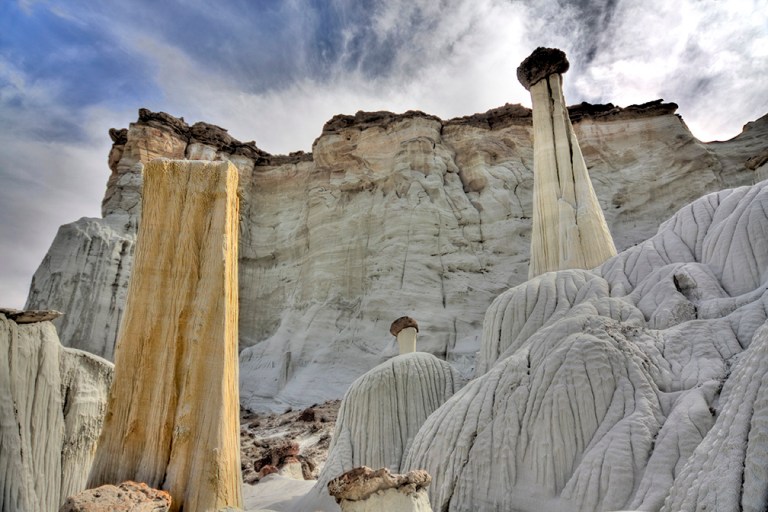 The unusual rock formation called the Waweap Hoodos make up the landscape at The Grand Staircase Escalante in Southern Utah