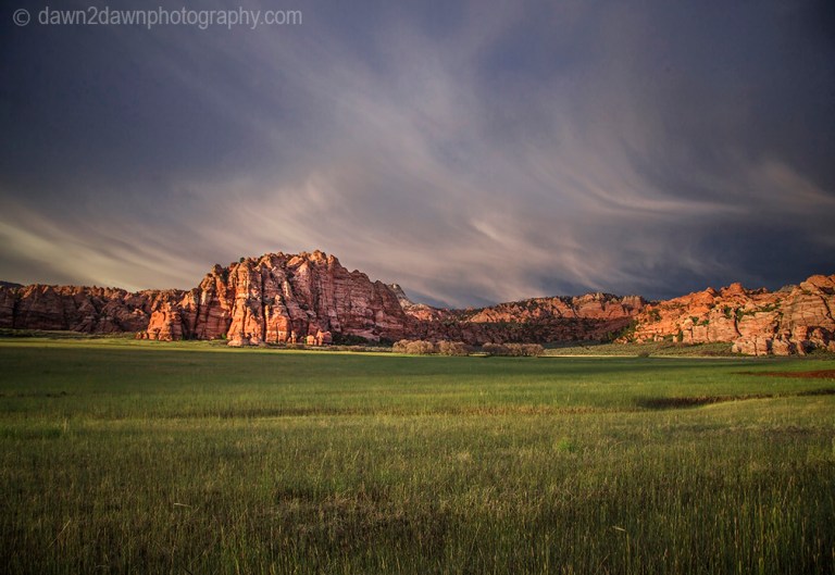 Colorful sandstone rock formations formed through erosion are seen atCave Valley at the Kolob Terrace section of Zion National Park, Utah