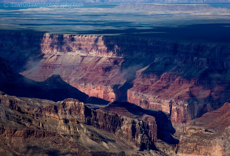 The sun sets on the Grand Canyon at Grand Canyon National Park, Arizona