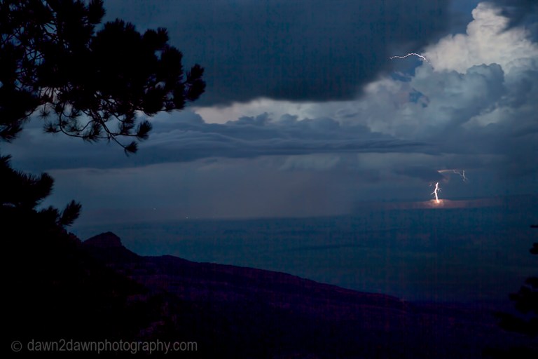 Lightning strikes near a small town in Northern Arizona