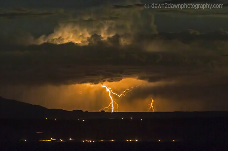 Lightning strikers near a small town in Northern Arizona