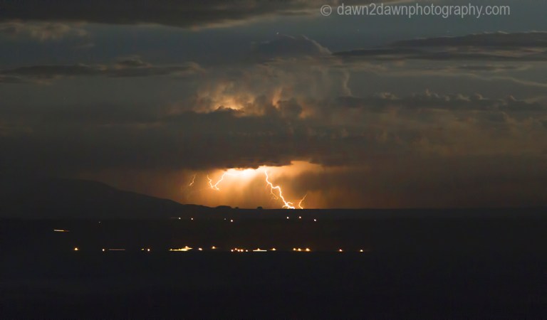 Lightning strikers near a small town in Northern Arizona