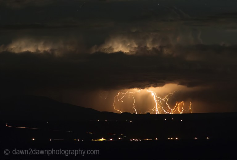 Lightning strikers near a small town in Northern Arizona