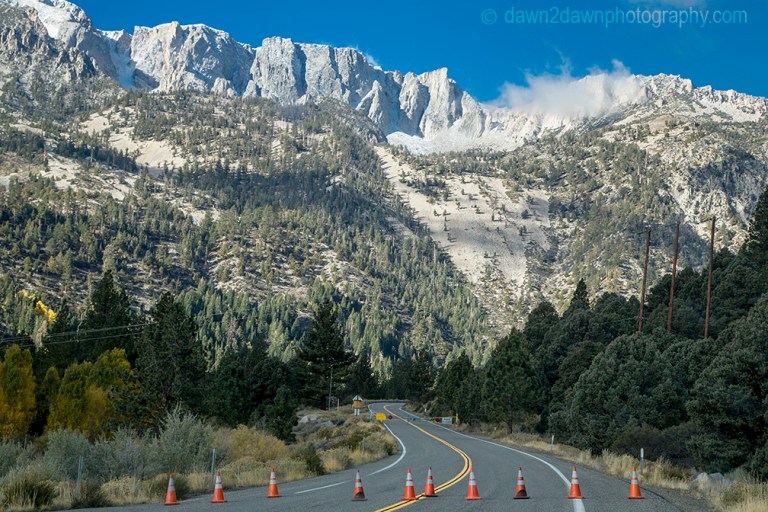 Snow and ice closed the Tioga Pass Road, California