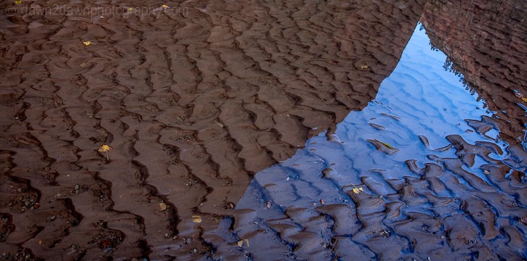 Patterns in the mud along the Virgin River at Zion National Park, Utah