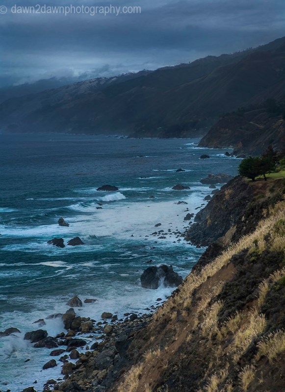 A passing storm produces high surf along California's Pacific Ocean Coastline near Big Sur
