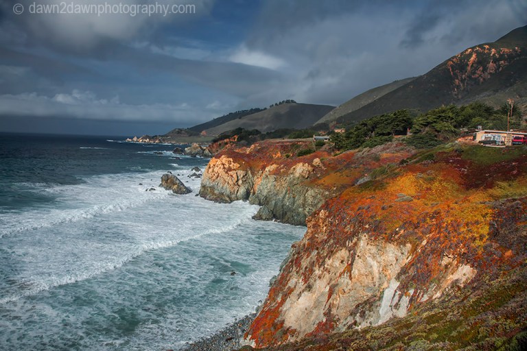 A passing storm produces high surf along California's Pacific Ocean Coastline near Big Sur