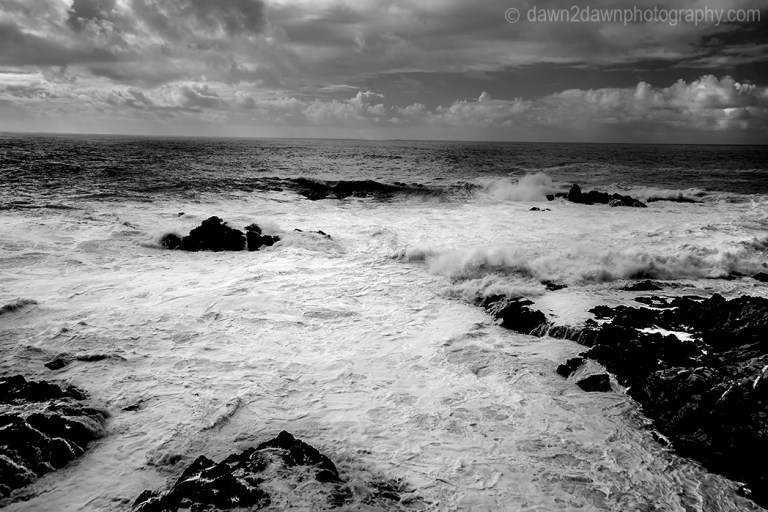 A passing storm produces high surf along California's Pacific Ocean Coastline near Big Sur