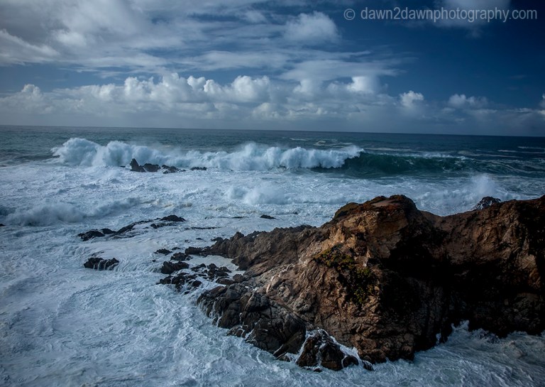 A passing storm produces high surf along California's Pacific Ocean Coastline near Carmel