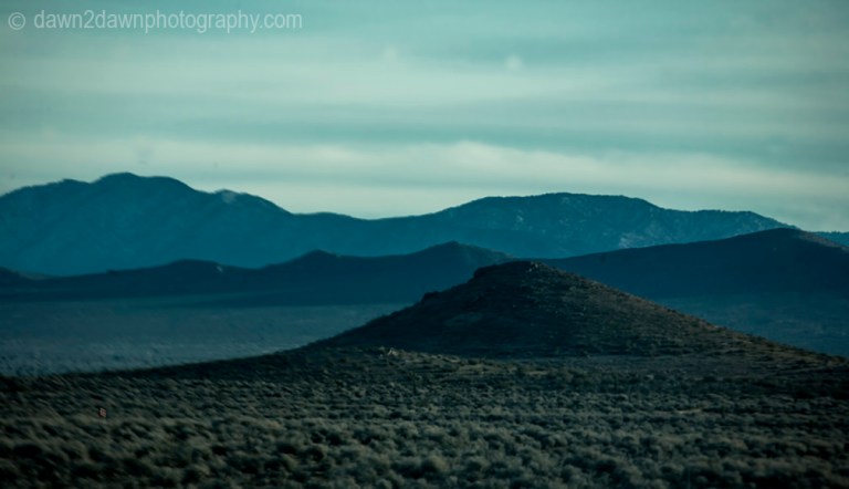 Sagebrush is the dominate feature in California's high desert near Mojave