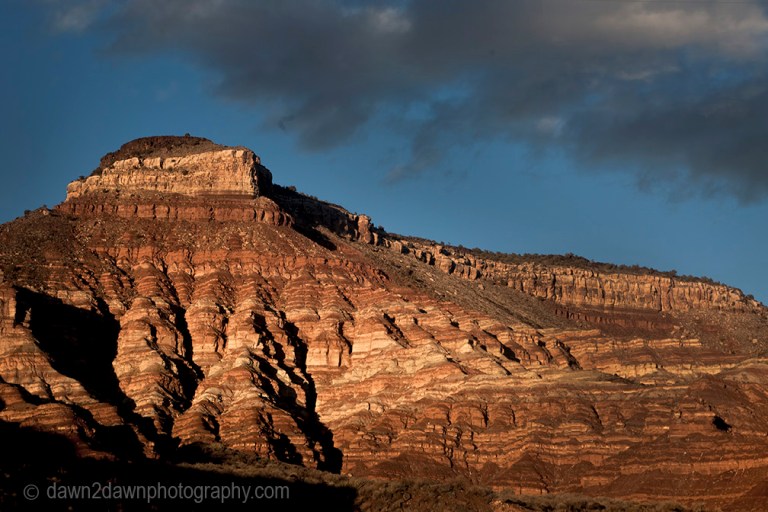 The sun sets on a mesa in Southern Utah