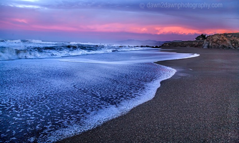 Waves crash along California's Pacific Ocean Coast near Cambria.