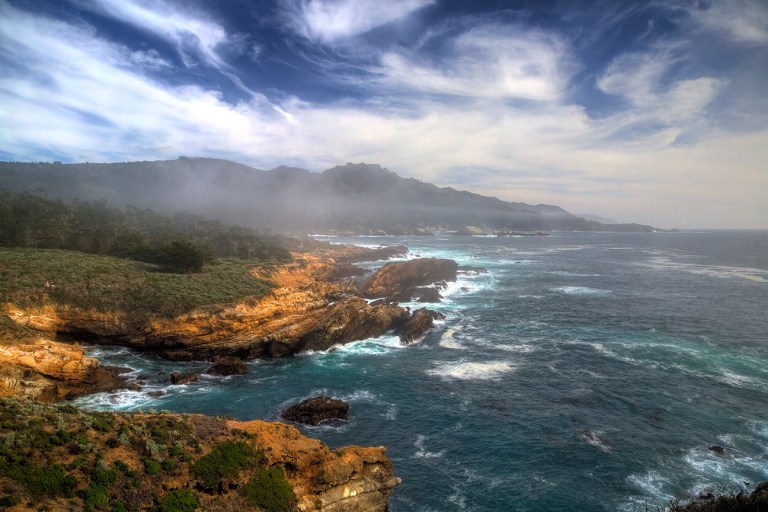 The rocky coastline at Point Lobos State Natural Reserve in Carmel, California