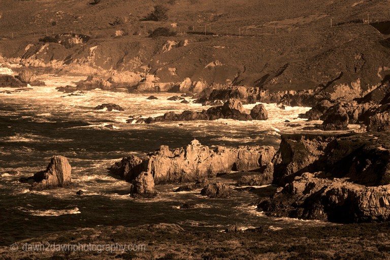 The coastline at California's Pacific ocean Coastline at Big Sur