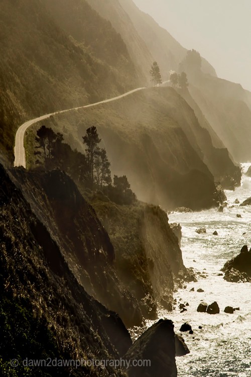 Fog rolls into the California Coast near Big Sur.