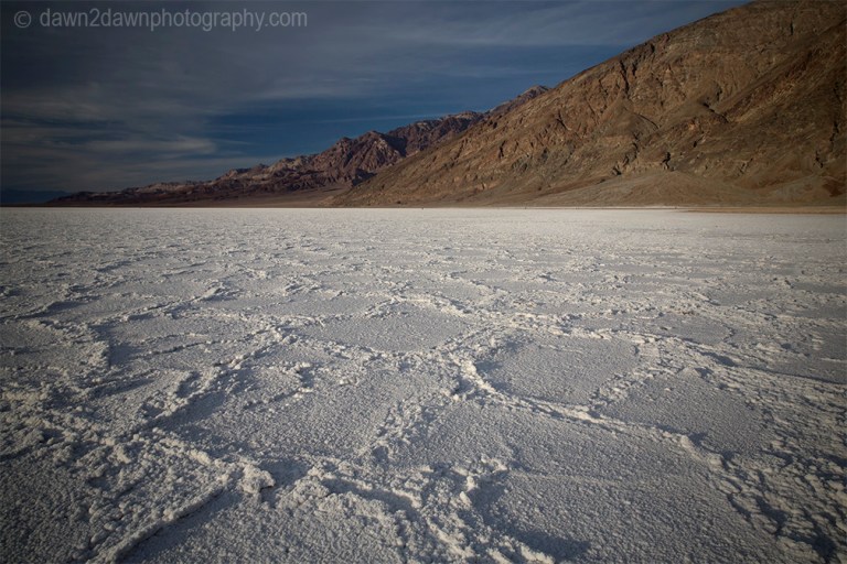 The salt flats of Badwater Basin at Death Valley National Park, California
