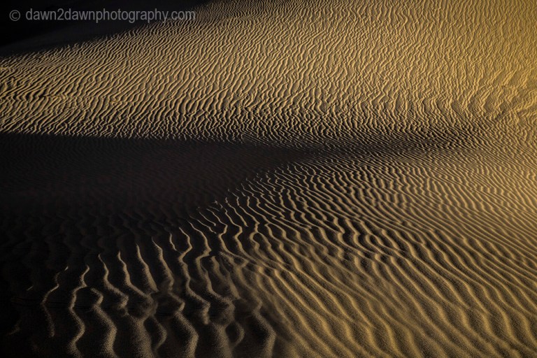 Patterns and ripples produced by erosion are the dominant features of Eureka Dunes at Death Valley National Park, California