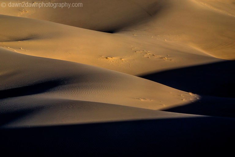 Patterns and ripples produced by erosion are the dominant features of Eureka Dunes at Death Valley National Park, California