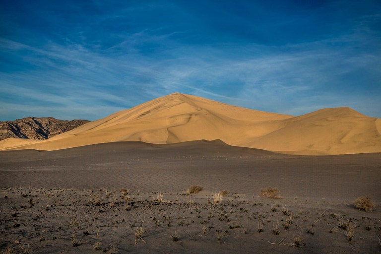 Patterns and ripples produced by erosion are the dominant features of Eureka Dunes at Death Valley National Park, California