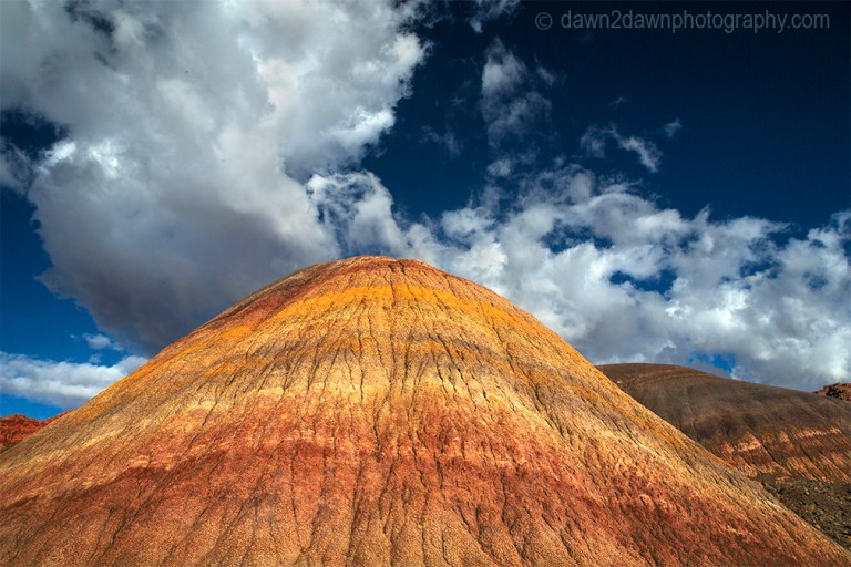 The colorful clay beds are exposed at Coyote Buttes at Vermilion Cliffs National Monument, Arizona