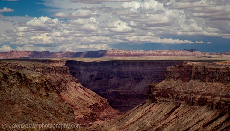 A thunderstorm passes along Marble Canyon at Grand Canyon National Park, Arizona.