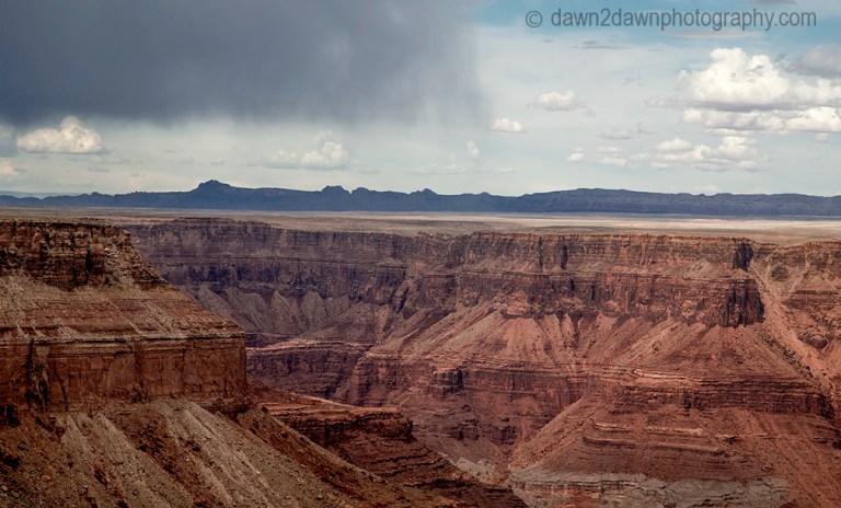 A thunderstorm passes along Marble Canyon at Grand Canyon National Park, Arizona.