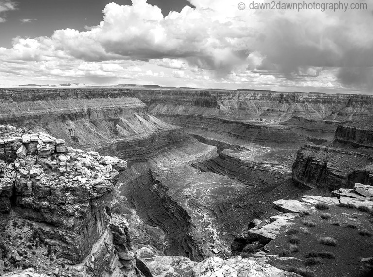 A thunderstorm passes along Marble Canyon at Grand Canyon National Park, Arizona.