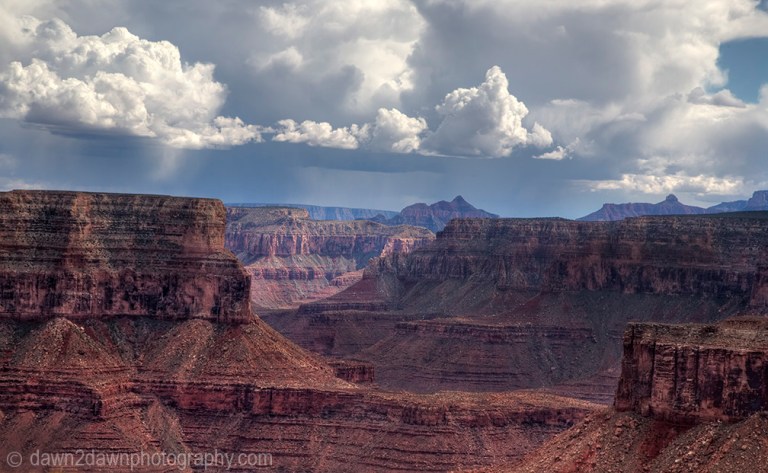 A thunderstorm passes along Marble Canyon at Grand Canyon National Park, Arizona.