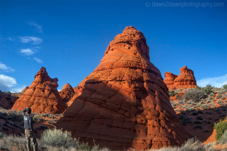 Unusual sandstone rock formations make up the landscape at South Coyote Buttes at The Vermilion Cliffs National Monument, Arizona
