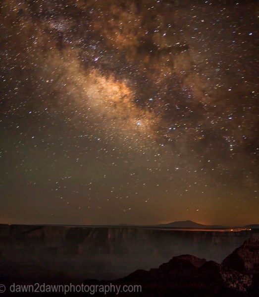 The Milky Way comes alive over the North Rim of The Grand Canyon at Grand Canyon National Park, Arizona