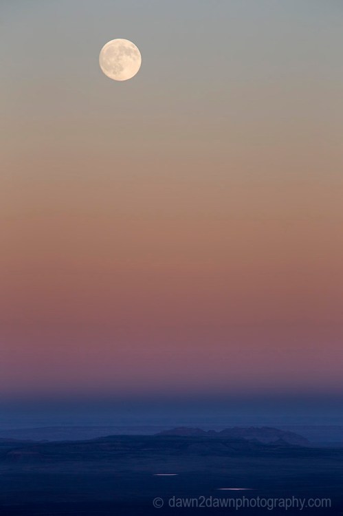 A full moon rises over Marble Canyon at Grand Canyon National Park, Arizona.
