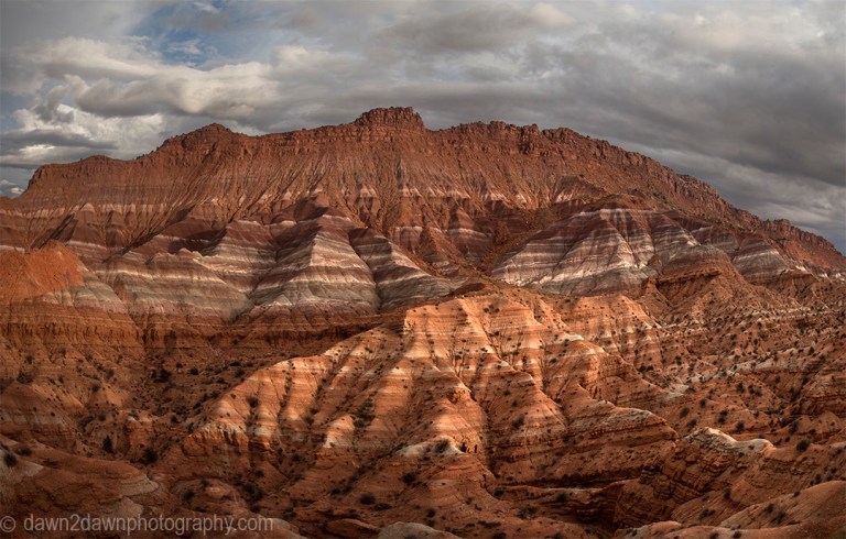 Colorful clay beds of the Chinle Formation are revealed due to erosion at the The Grand Staircase Escalante National Monument, Utah