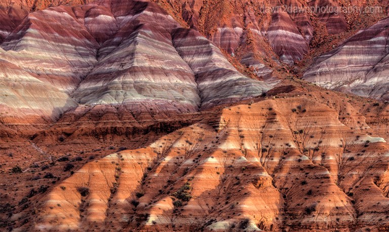 Colorful clay beds of the Chinle Formation are revealed due to erosion at the The Grand Staircase Escalante National Monument, Utah