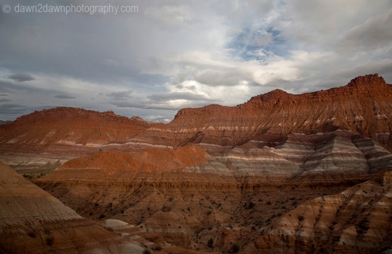Colorful clay beds of the Chinle Formation are revealed due to erosion at the The Grand Staircase Escalante National Monument, Utah