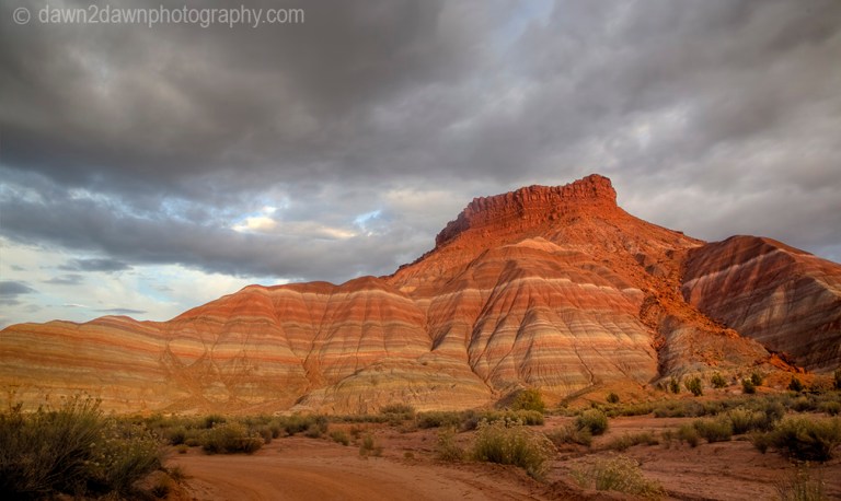 Colorful Chinle Formation clay beds are revealed from erosion at the The Grand Staircase Escalante National Monument, Utah