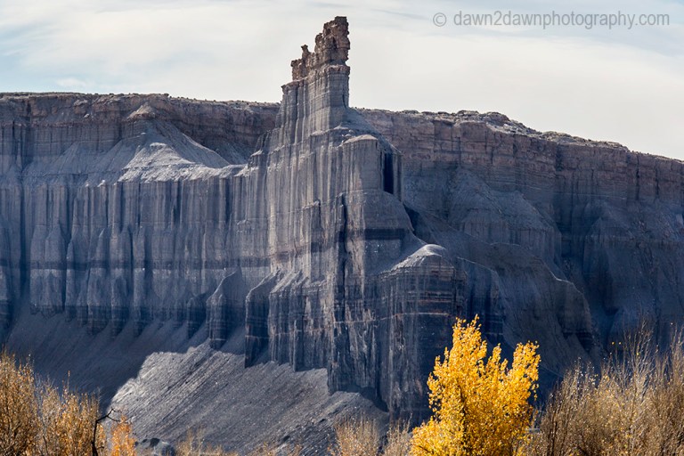 Unusual sandstone rock formations are seen along Utah's rural Highway 24.