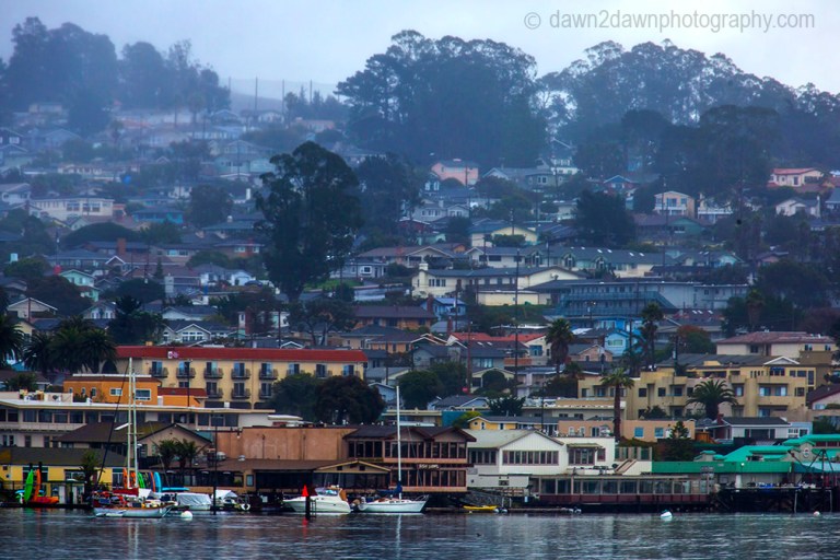 Sailboats harbor at California's Moro Bay.