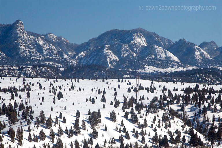 Fresh snow blankets the Southern Utah landscape