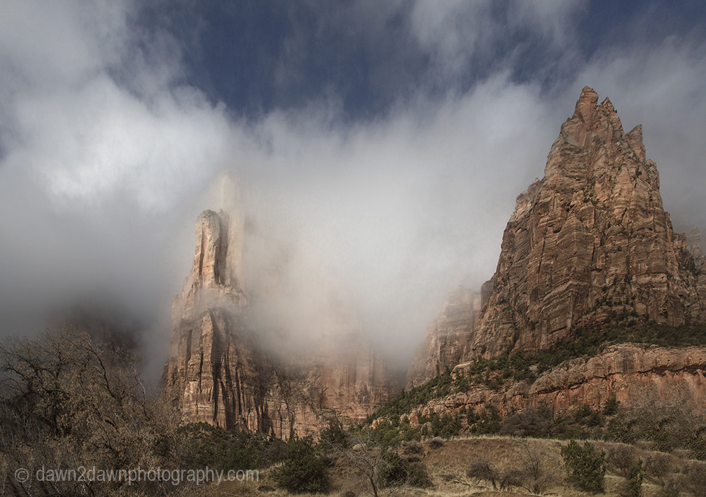 Cloudy, Foggy, Ethereal, Ephemeral Zion National Park