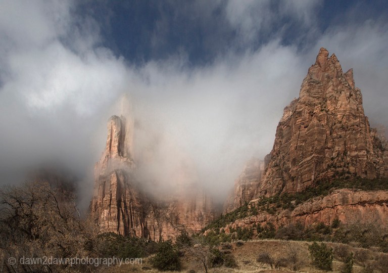 Cloudy, Foggy, Ethereal, Ephemeral Zion National Park