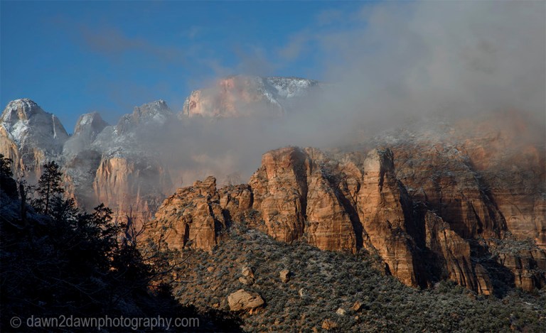 Snowy Foggy Zion