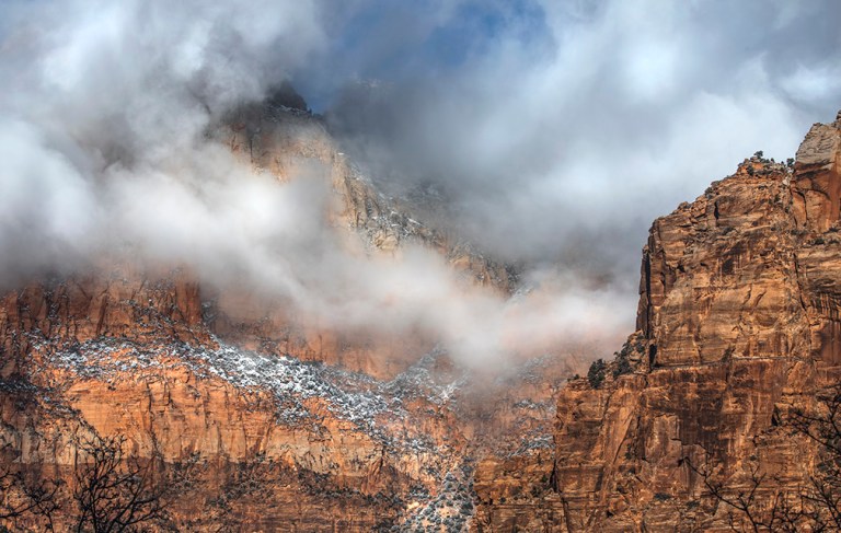 Snowy Foggy Zion