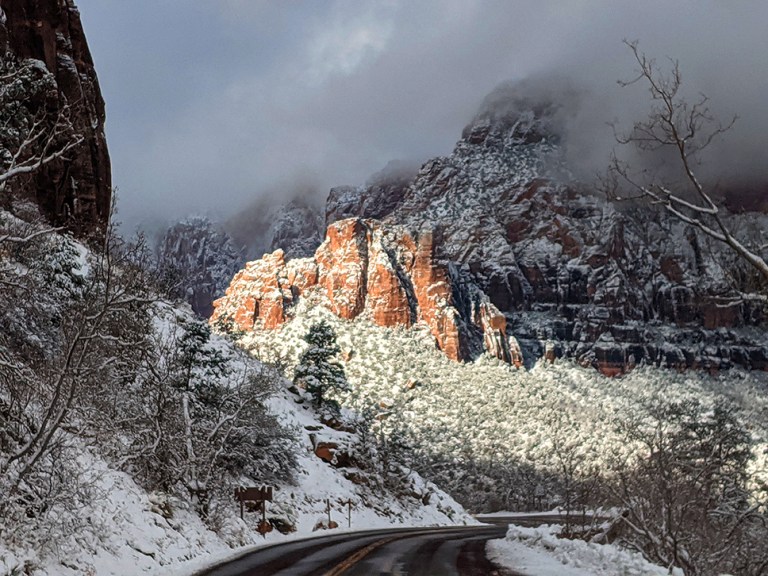 Snowy Zion National Park