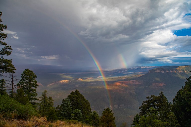 Rainbow Suddenly Appears At Zion National Park